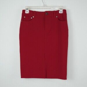 Versace Jeans Couture Pencil Skirt 38 IT 2 US Red Stretch 80's Y2K VTG